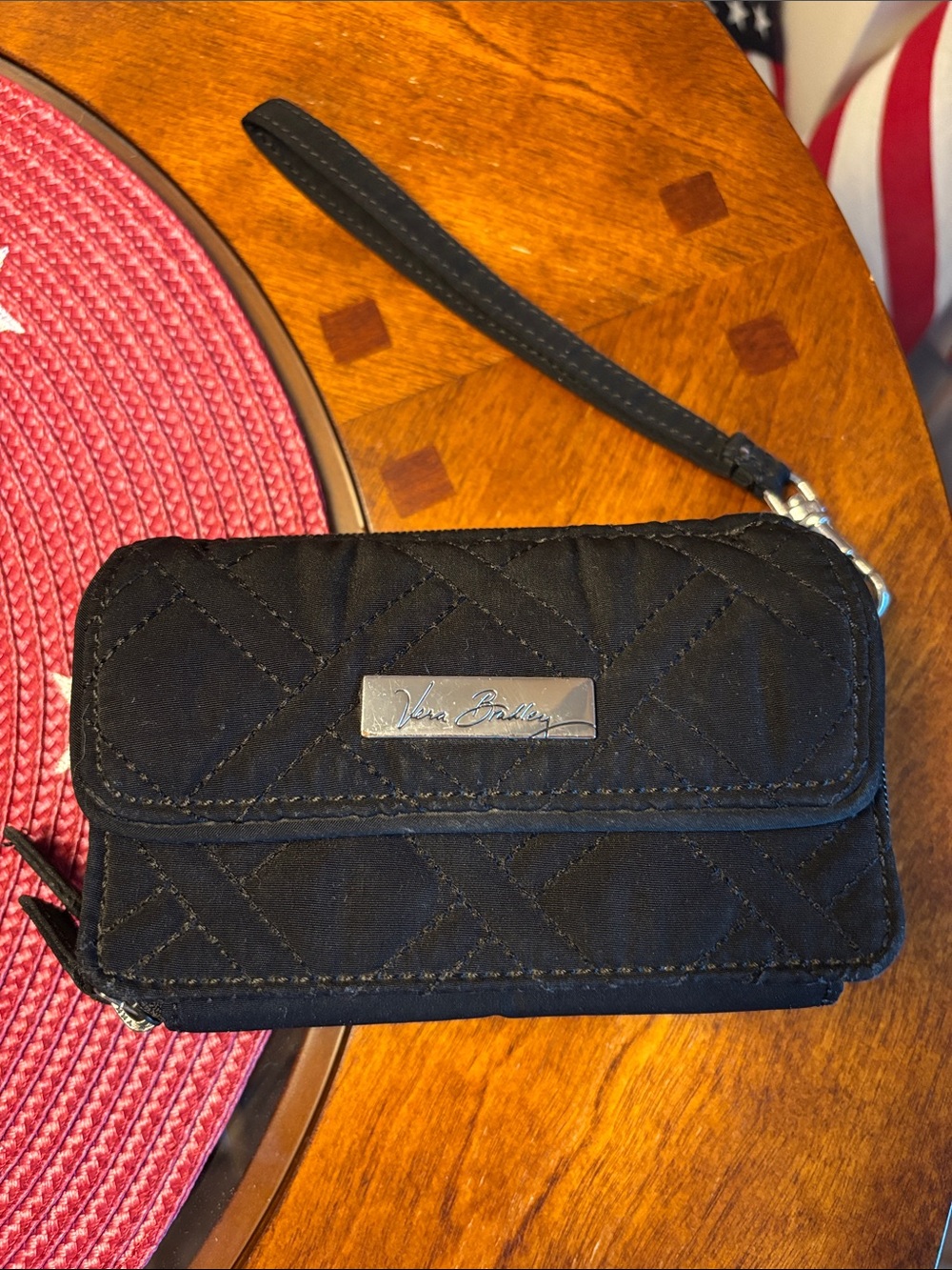 Vera Bradley Black Quilted Wristlet Clutch